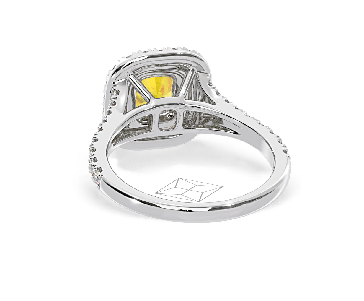 Anastasia Yellow Lab Diamond 1.30ct Halo Ring in Platinum - Elara Collection - Image 46