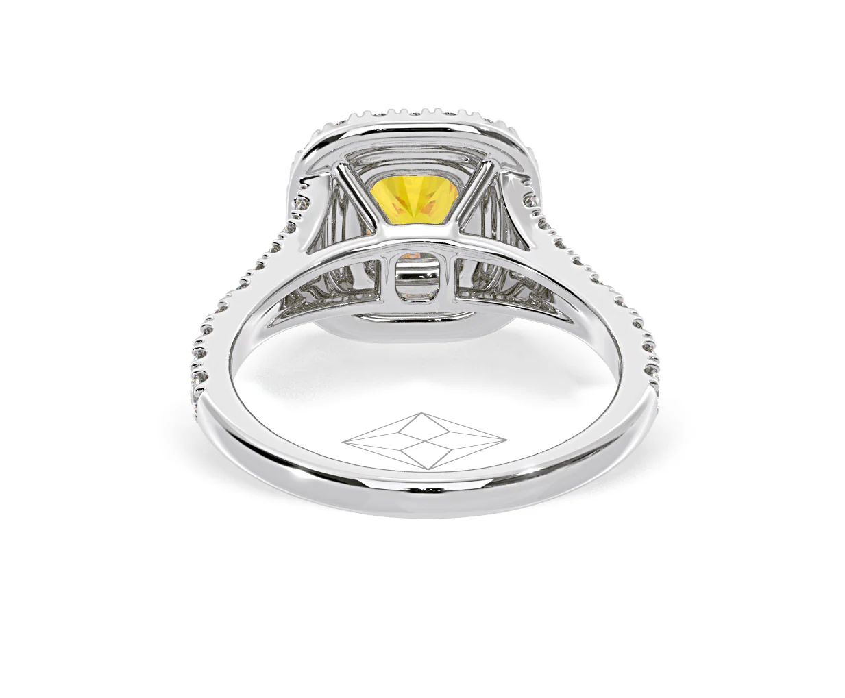 Anastasia Yellow Lab Diamond 1.30ct Halo Ring in Platinum - Elara Collection - Image 49