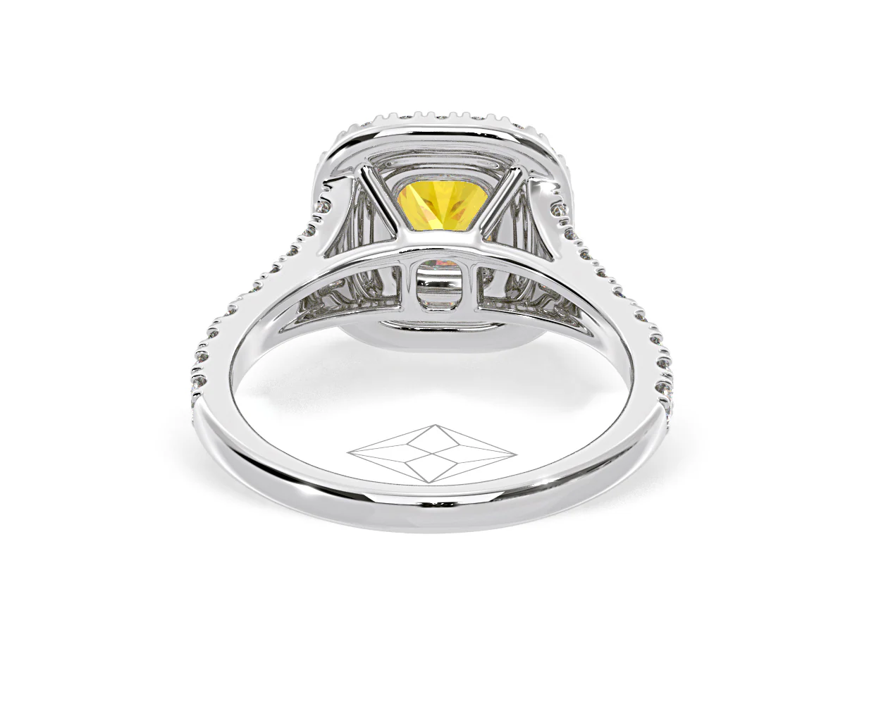 Anastasia Yellow Lab Diamond 1.30ct Halo Ring in Platinum - Elara Collection - Image 50