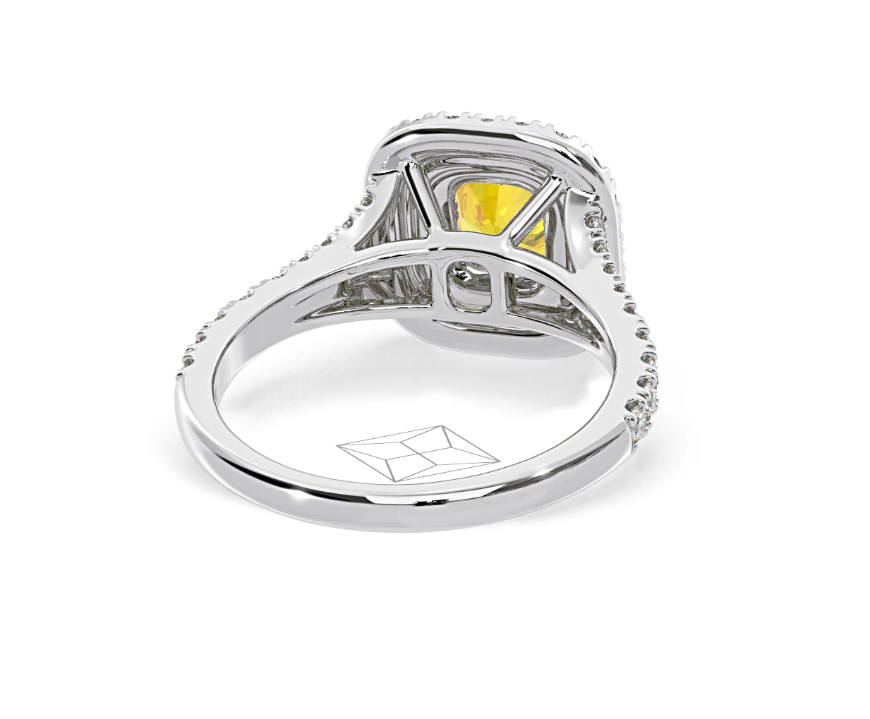 Anastasia Yellow Lab Diamond 1.30ct Halo Ring in Platinum - Elara Collection - Image 53