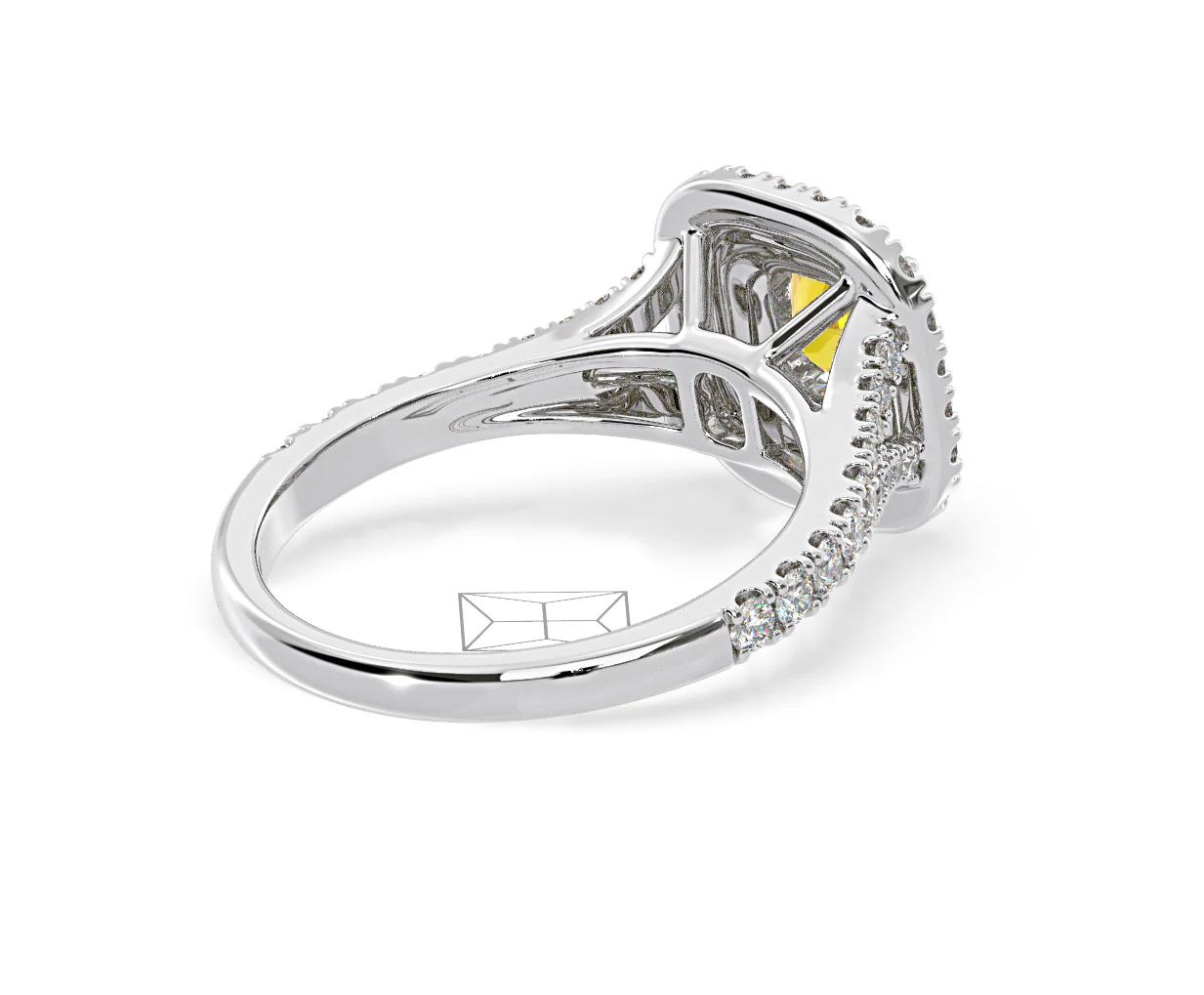 Anastasia Yellow Lab Diamond 1.30ct Halo Ring in Platinum - Elara Collection - Image 59