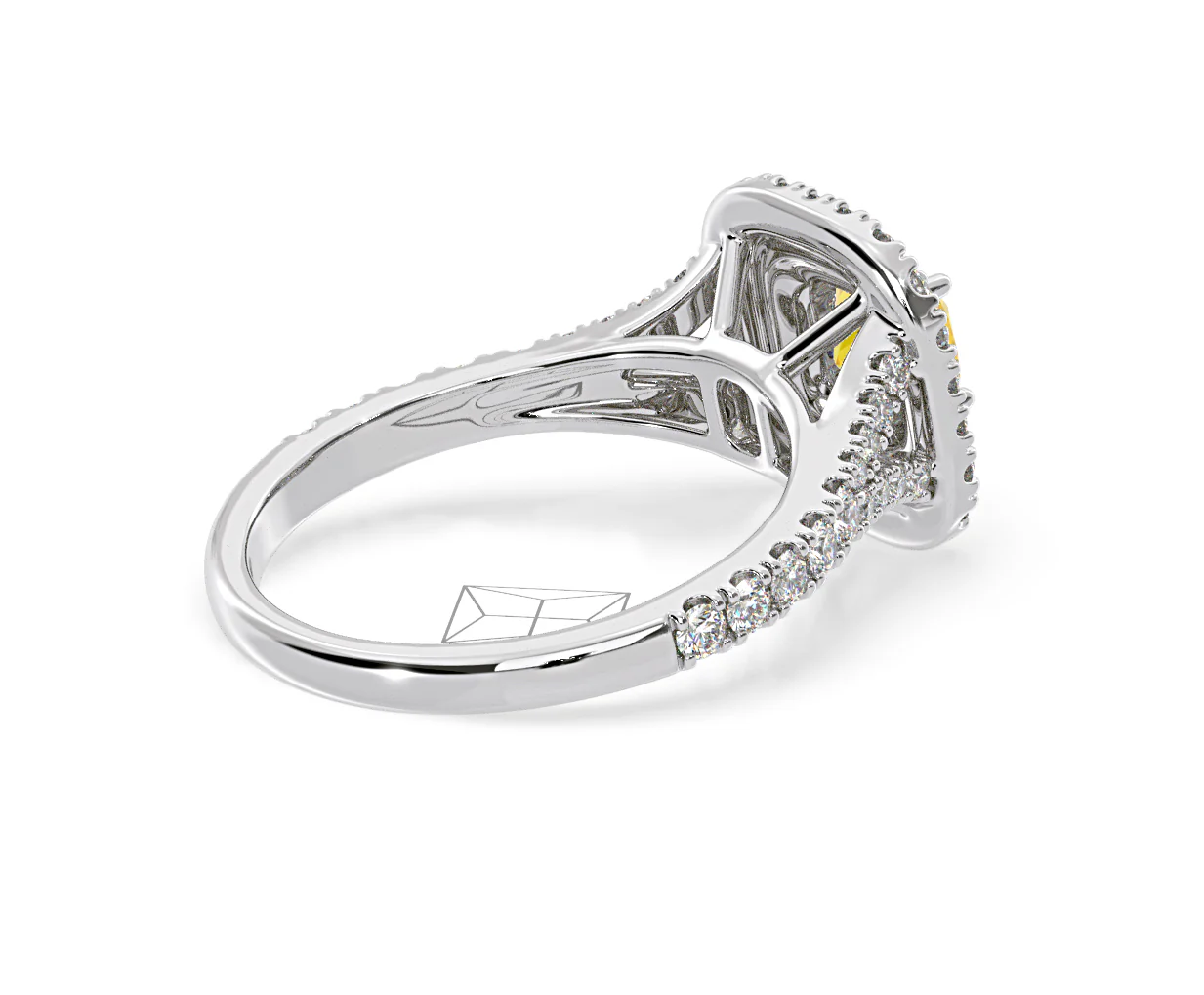 Anastasia Yellow Lab Diamond 1.30ct Halo Ring in Platinum - Elara Collection - Image 61