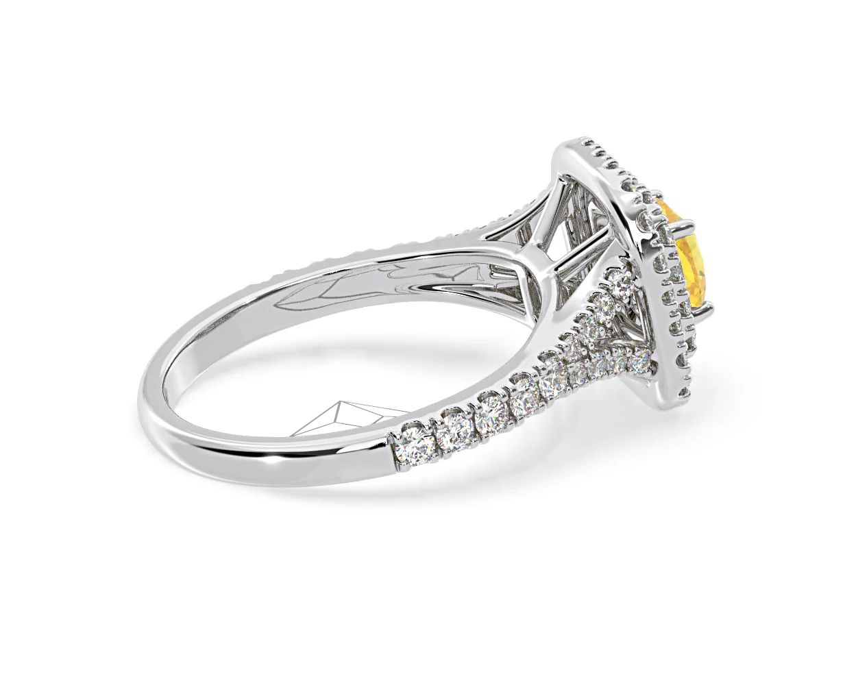 Anastasia Yellow Lab Diamond 1.30ct Halo Ring in Platinum - Elara Collection - Image 65