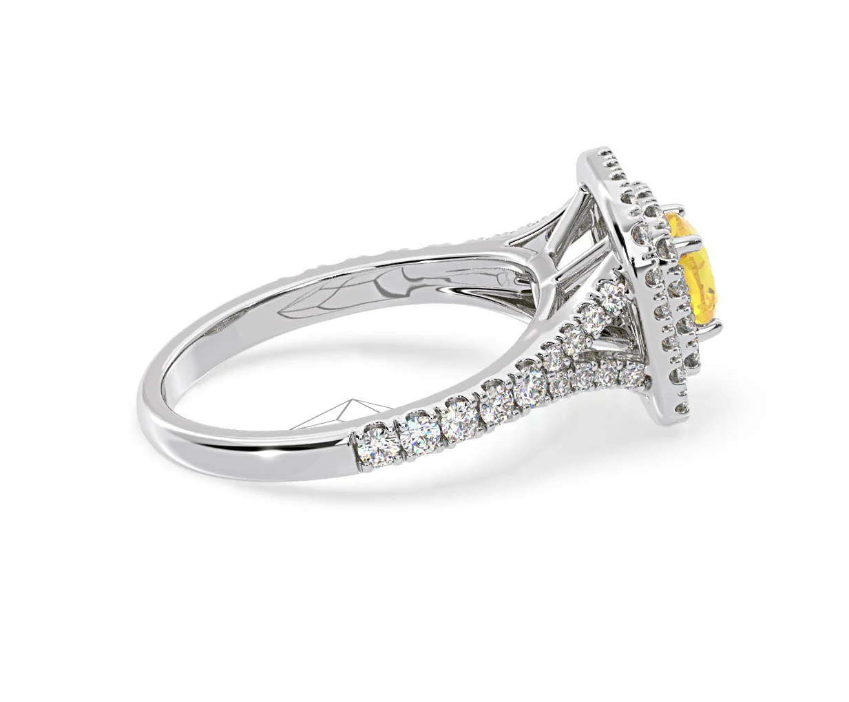 Anastasia Yellow Lab Diamond 1.30ct Halo Ring in Platinum - Elara Collection - Image 67