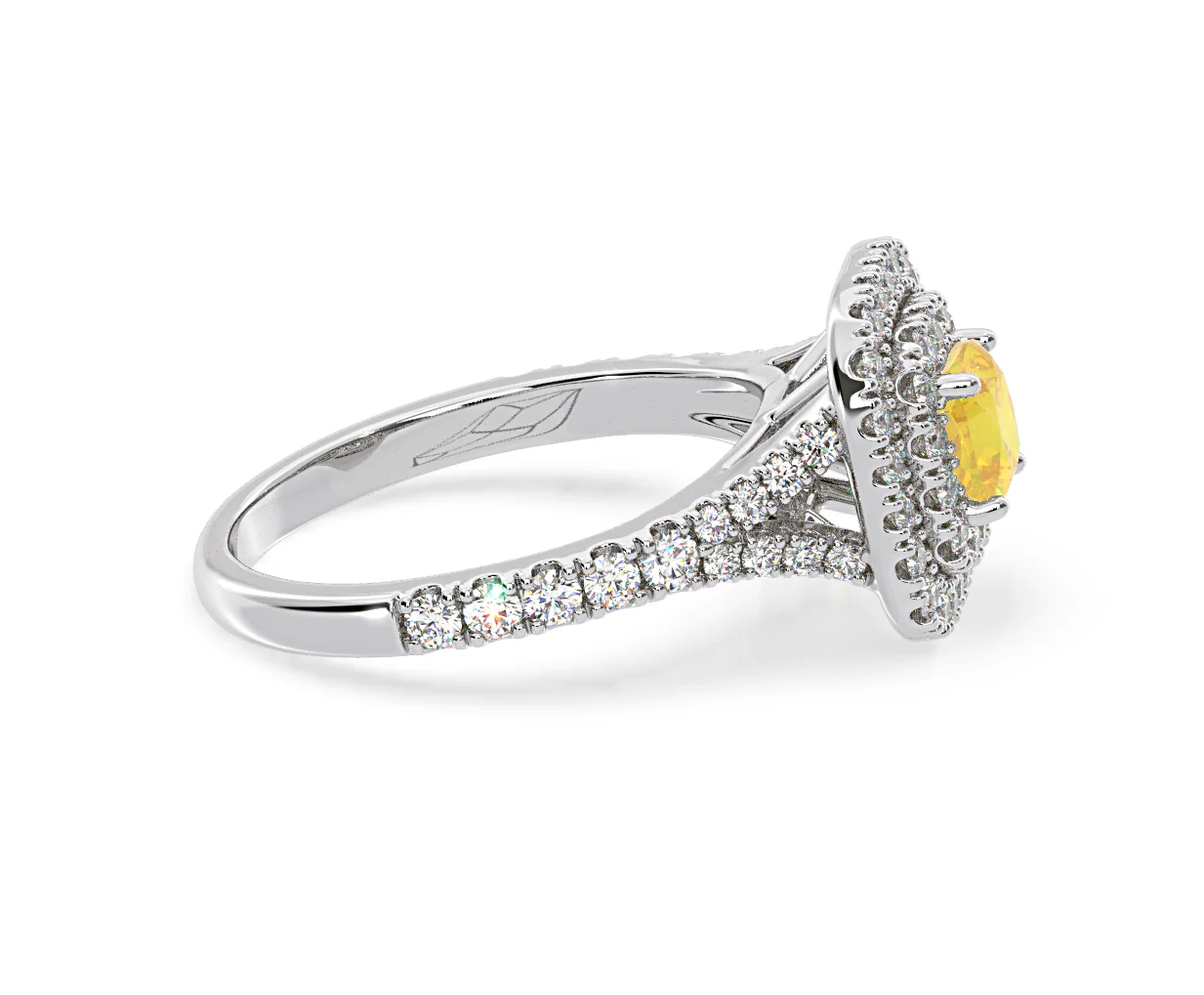 Anastasia Yellow Lab Diamond 1.30ct Halo Ring in Platinum - Elara Collection - Image 71