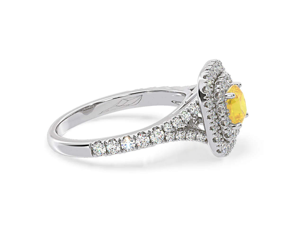 Anastasia Yellow Lab Diamond 1.30ct Halo Ring in Platinum - Elara Collection - Image 72
