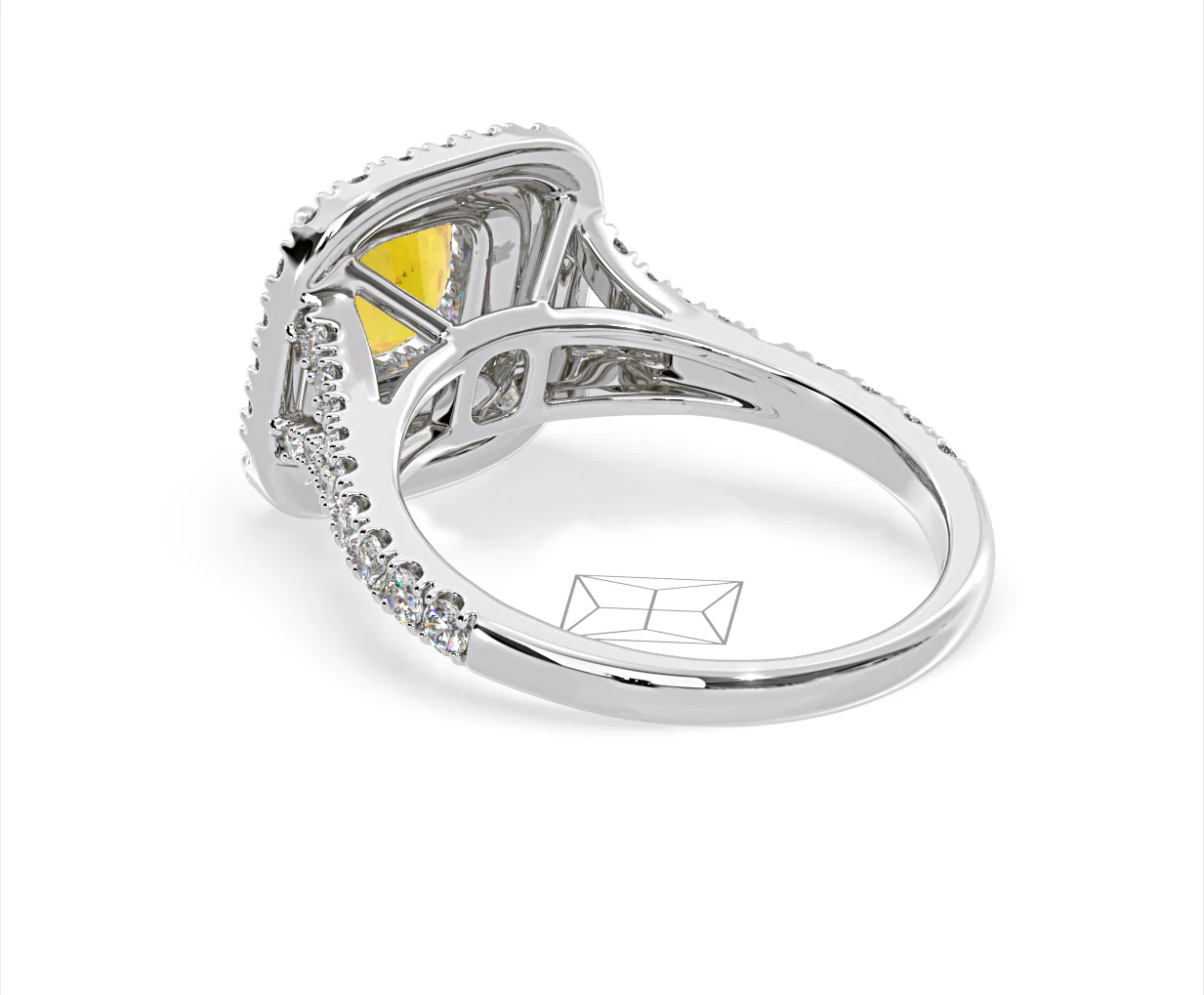 Anastasia Yellow Lab Diamond 1.65ct Halo Ring in Platinum - Elara Collection - Image 41