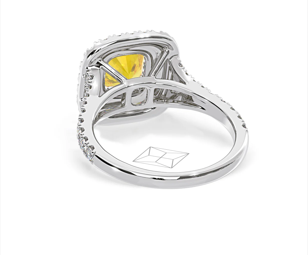 Anastasia Yellow Lab Diamond 1.65ct Halo Ring in Platinum - Elara Collection - Image 45