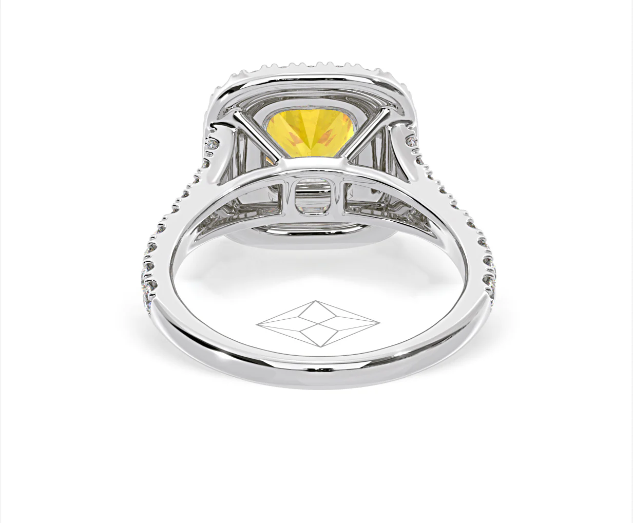 Anastasia Yellow Lab Diamond 1.65ct Halo Ring in Platinum - Elara Collection - Image 49