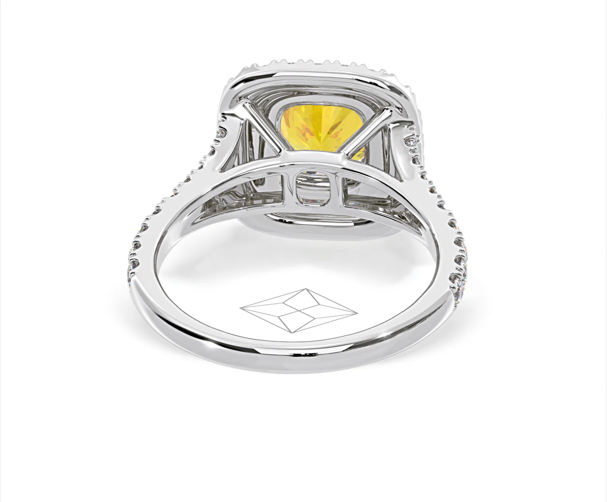 Anastasia Yellow Lab Diamond 1.65ct Halo Ring in Platinum - Elara Collection - Image 51