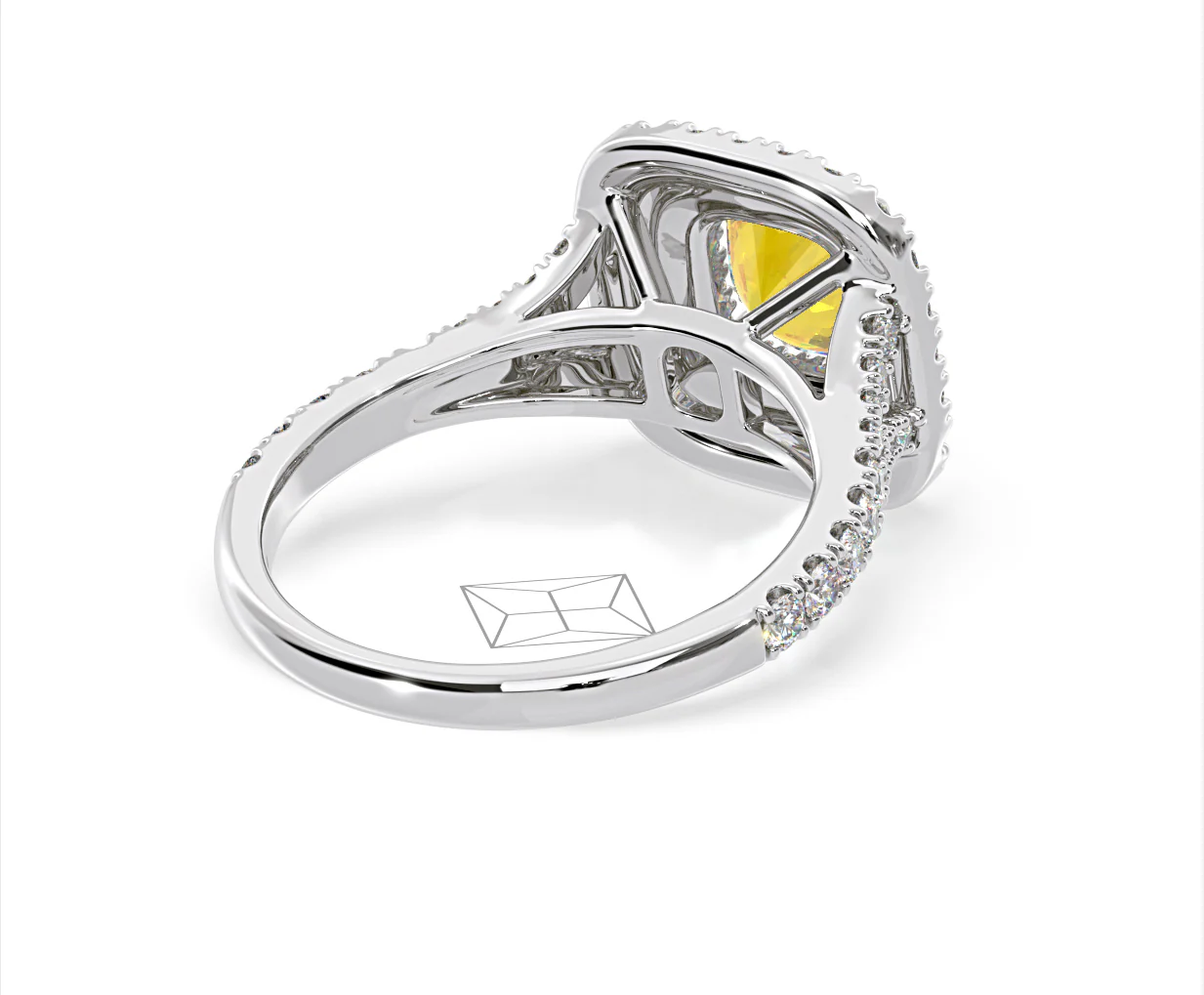 Anastasia Yellow Lab Diamond 1.65ct Halo Ring in Platinum - Elara Collection - Image 57