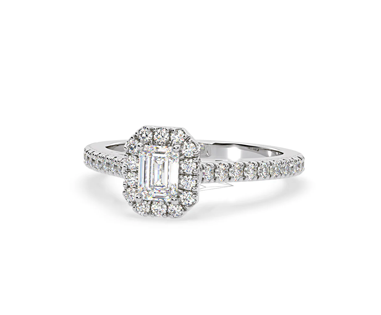 Annabelle Diamond Halo Engagement Ring 18K White Gold 1ct G/VS1 - Image 10