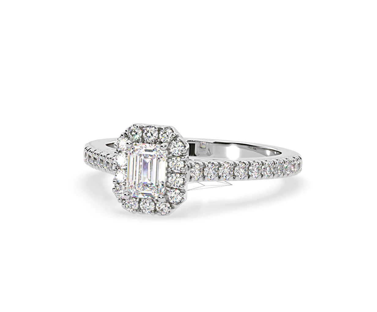 Annabelle Diamond Halo Engagement Ring 18K White Gold 1ct G/VS1 - Image 11