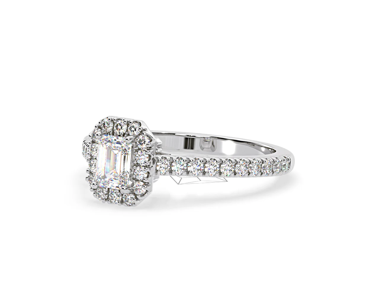 Annabelle Diamond Halo Engagement Ring 18K White Gold 1ct G/VS1 - Image 14
