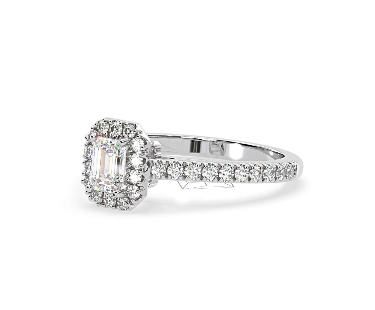 Annabelle Diamond Halo Engagement Ring 18K White Gold 1ct G/VS1 - Image 15