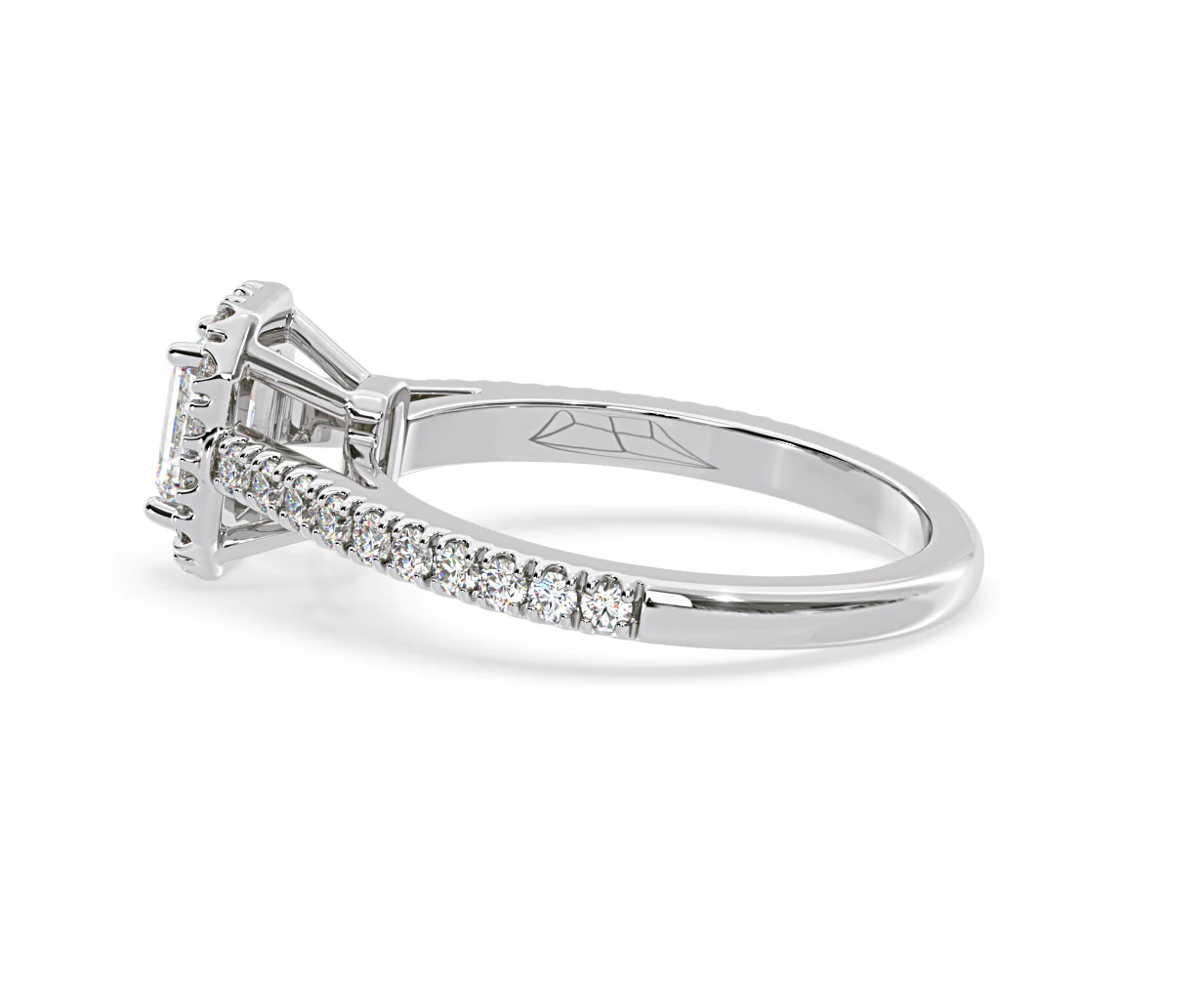 Annabelle Diamond Halo Engagement Ring 18K White Gold 1ct G/VS1 - Image 30