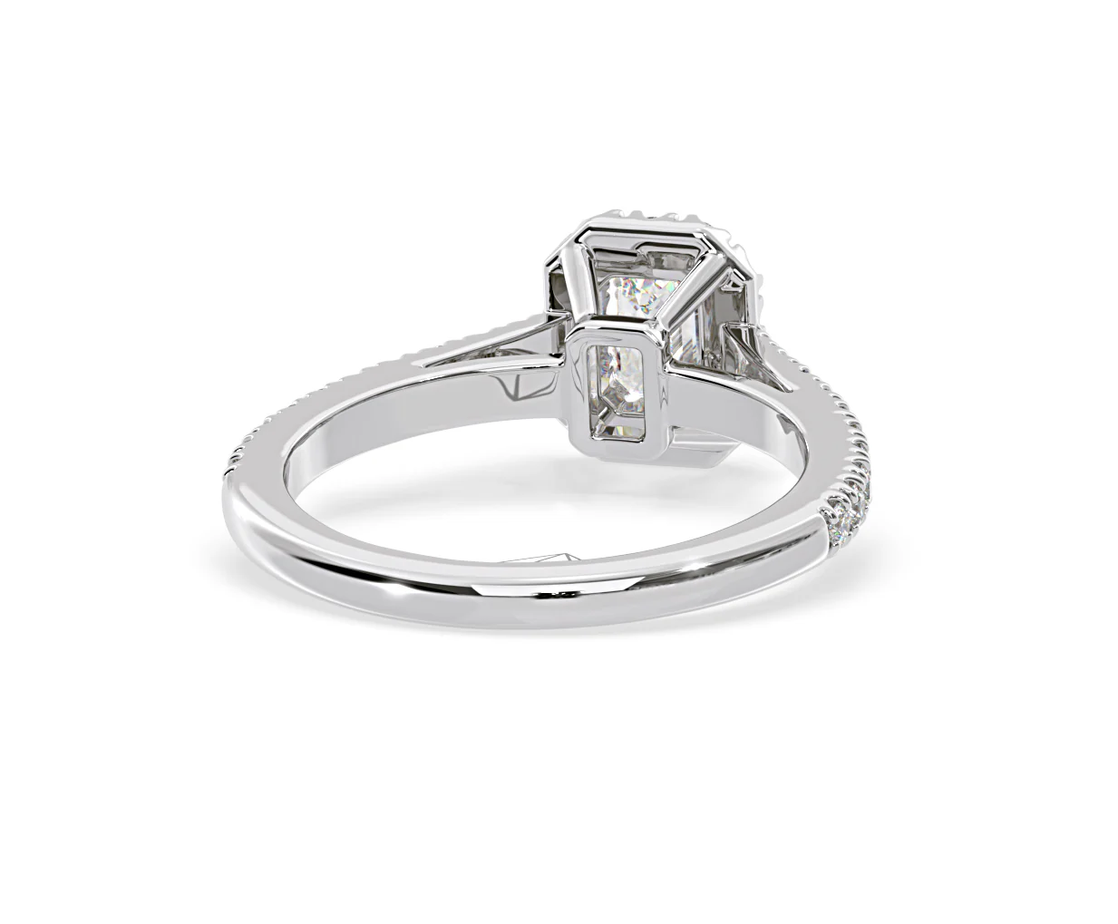 Annabelle Diamond Halo Engagement Ring 18K White Gold 1ct G/VS1 - Image 50