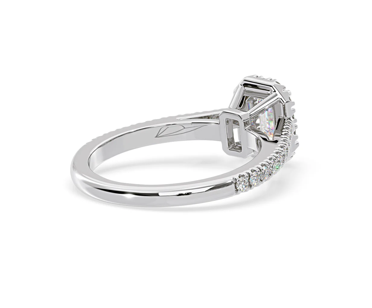 Annabelle Diamond Halo Engagement Ring 18K White Gold 1ct G/VS1 - Image 56