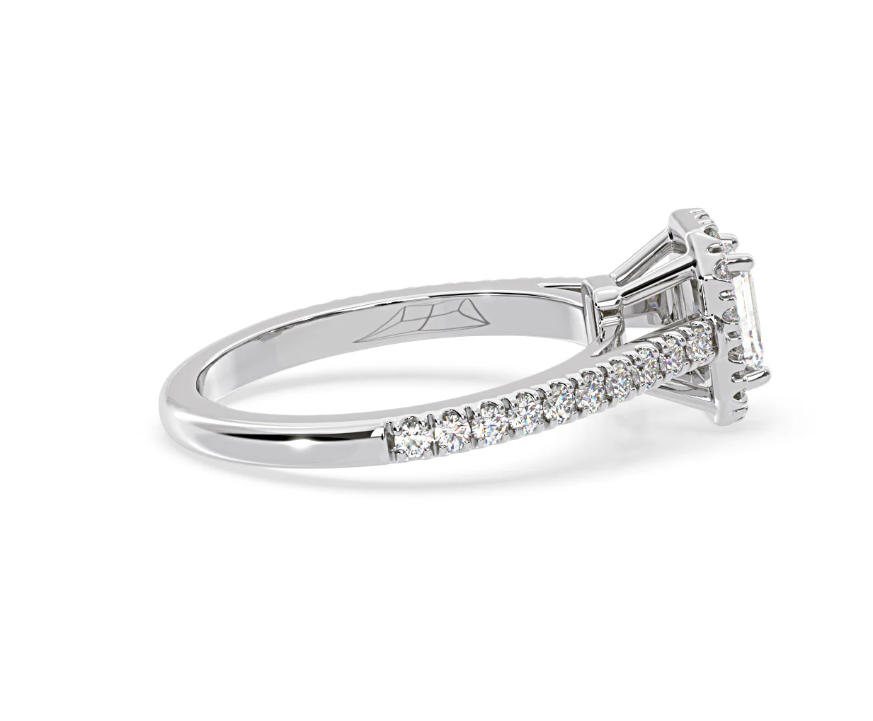 Annabelle Diamond Halo Engagement Ring 18K White Gold 1ct G/VS1 - Image 64