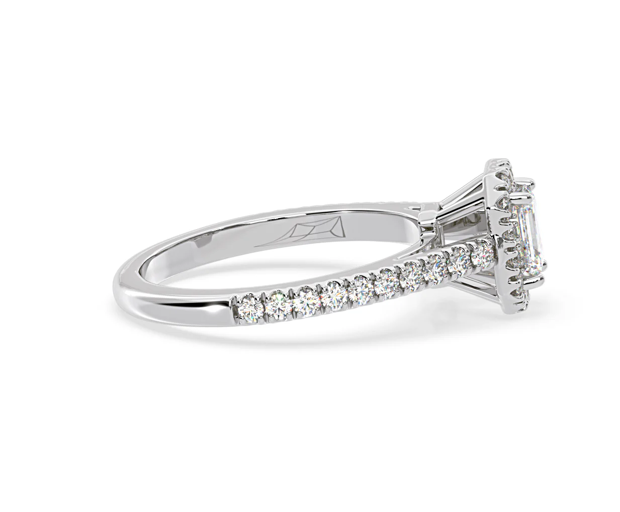 Annabelle Diamond Halo Engagement Ring 18K White Gold 1ct G/VS1 - Image 67