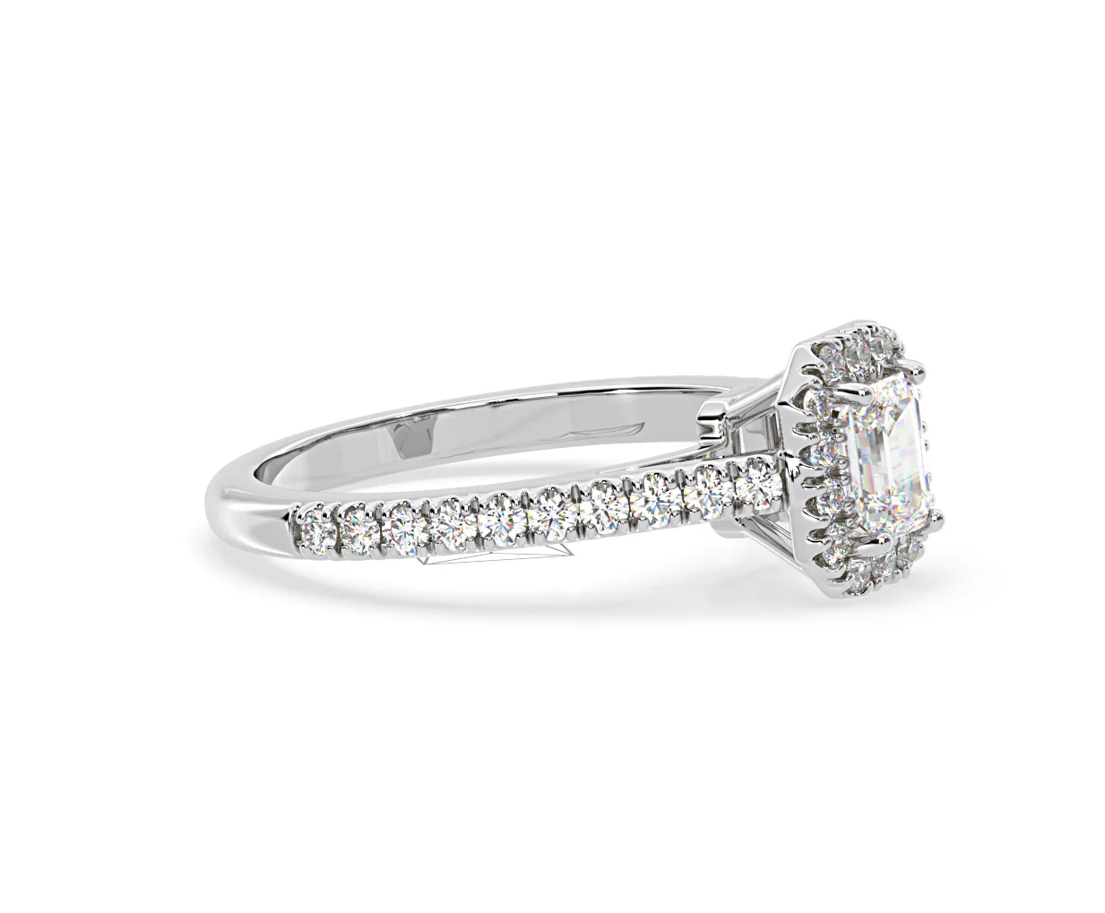Annabelle Diamond Halo Engagement Ring 18K White Gold 1ct G/VS1 - Image 73