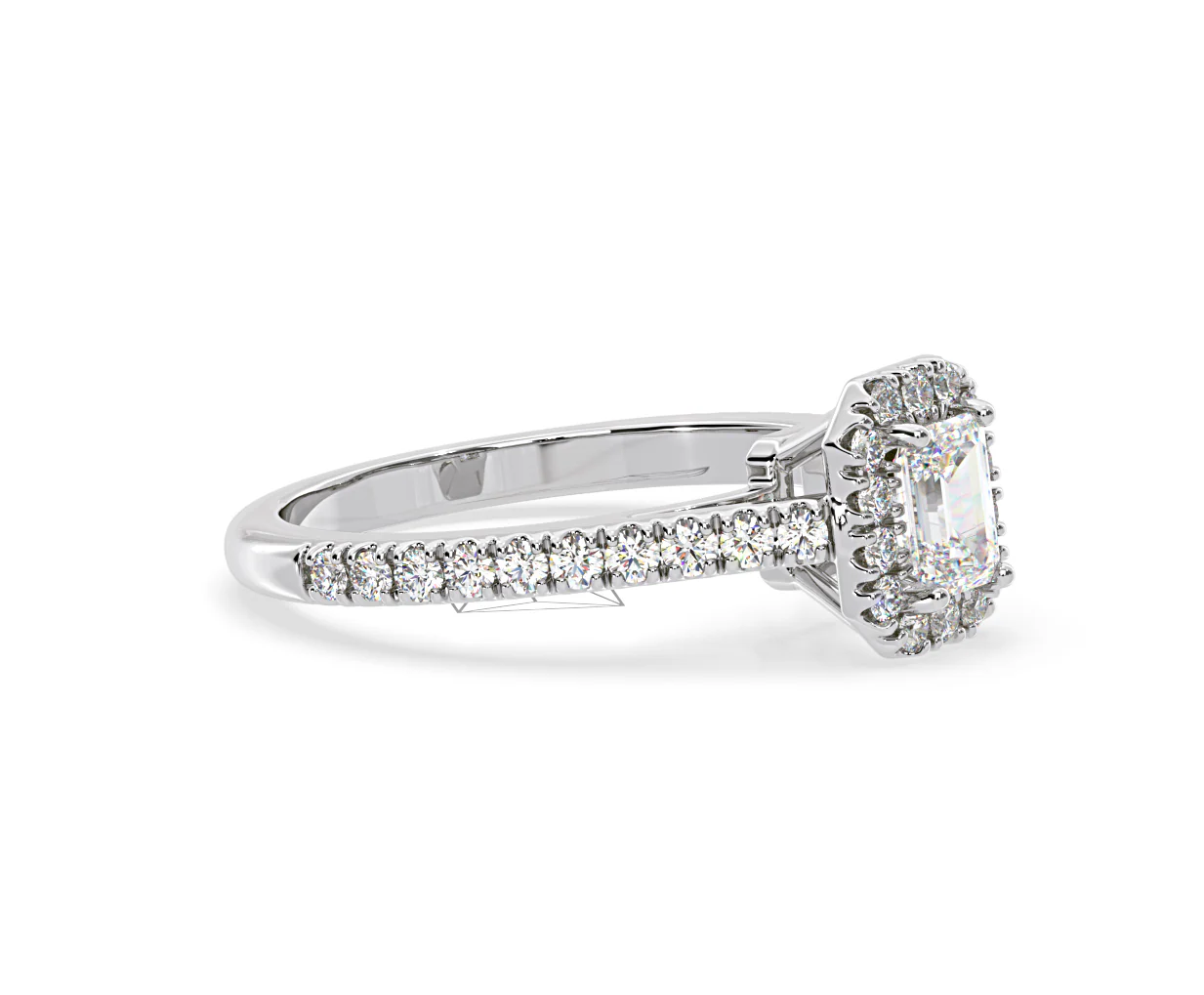Annabelle Diamond Halo Engagement Ring 18K White Gold 1ct G/VS1 - Image 74