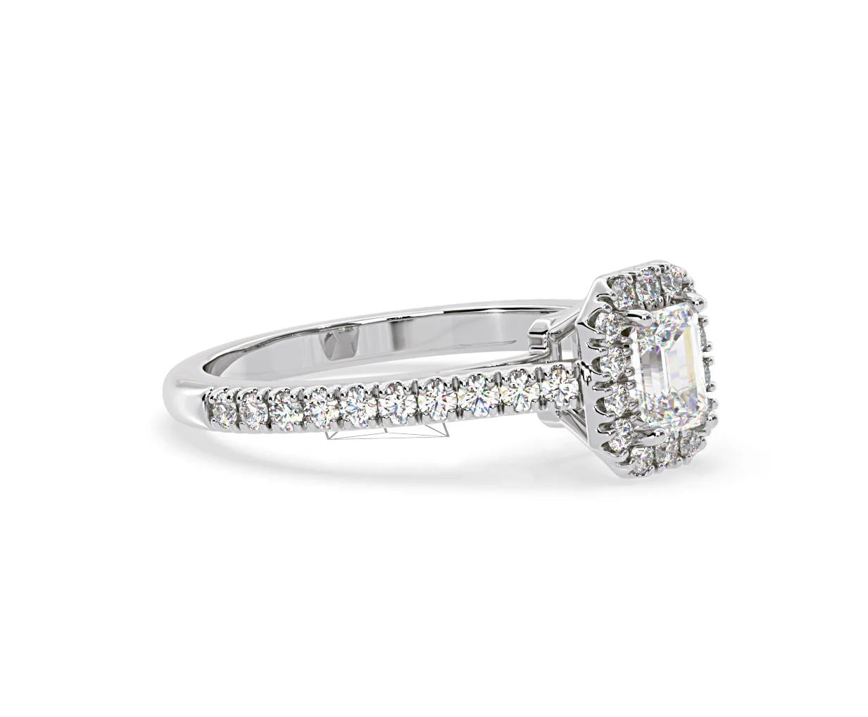 Annabelle Diamond Halo Engagement Ring 18K White Gold 1ct G/VS1 - Image 75