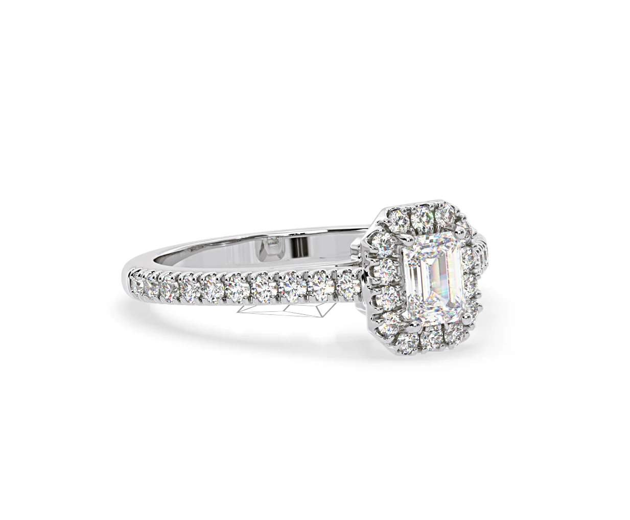 Annabelle Diamond Halo Engagement Ring 18K White Gold 1ct G/VS1 - Image 79