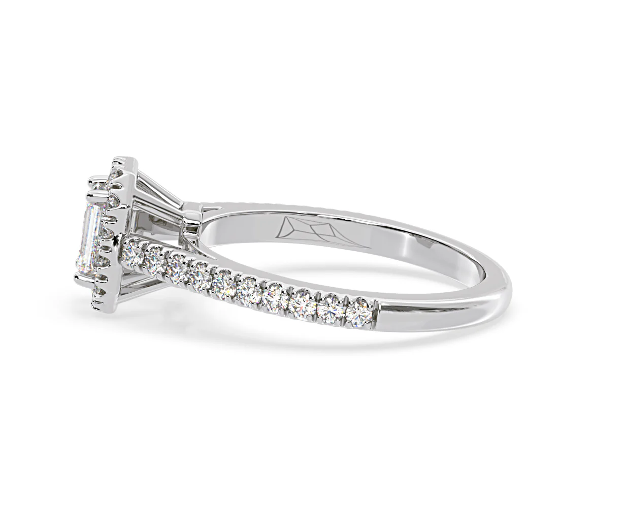 Annabelle Diamond Halo Engagement Ring 18K White Gold 1ct G/VS2 - Image 108