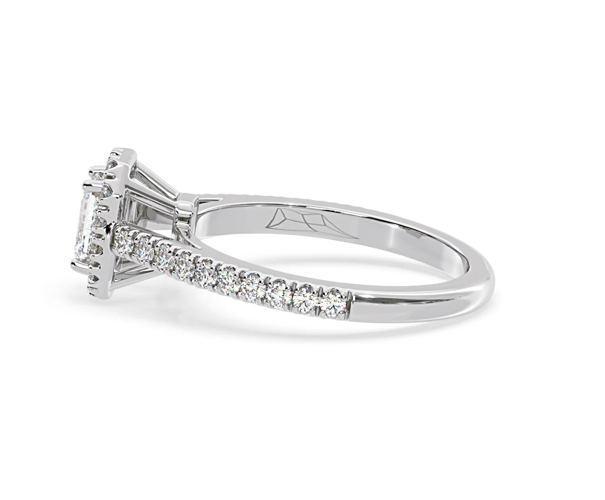 Annabelle Diamond Halo Engagement Ring 18K White Gold 1ct G/VS2 - Image 109