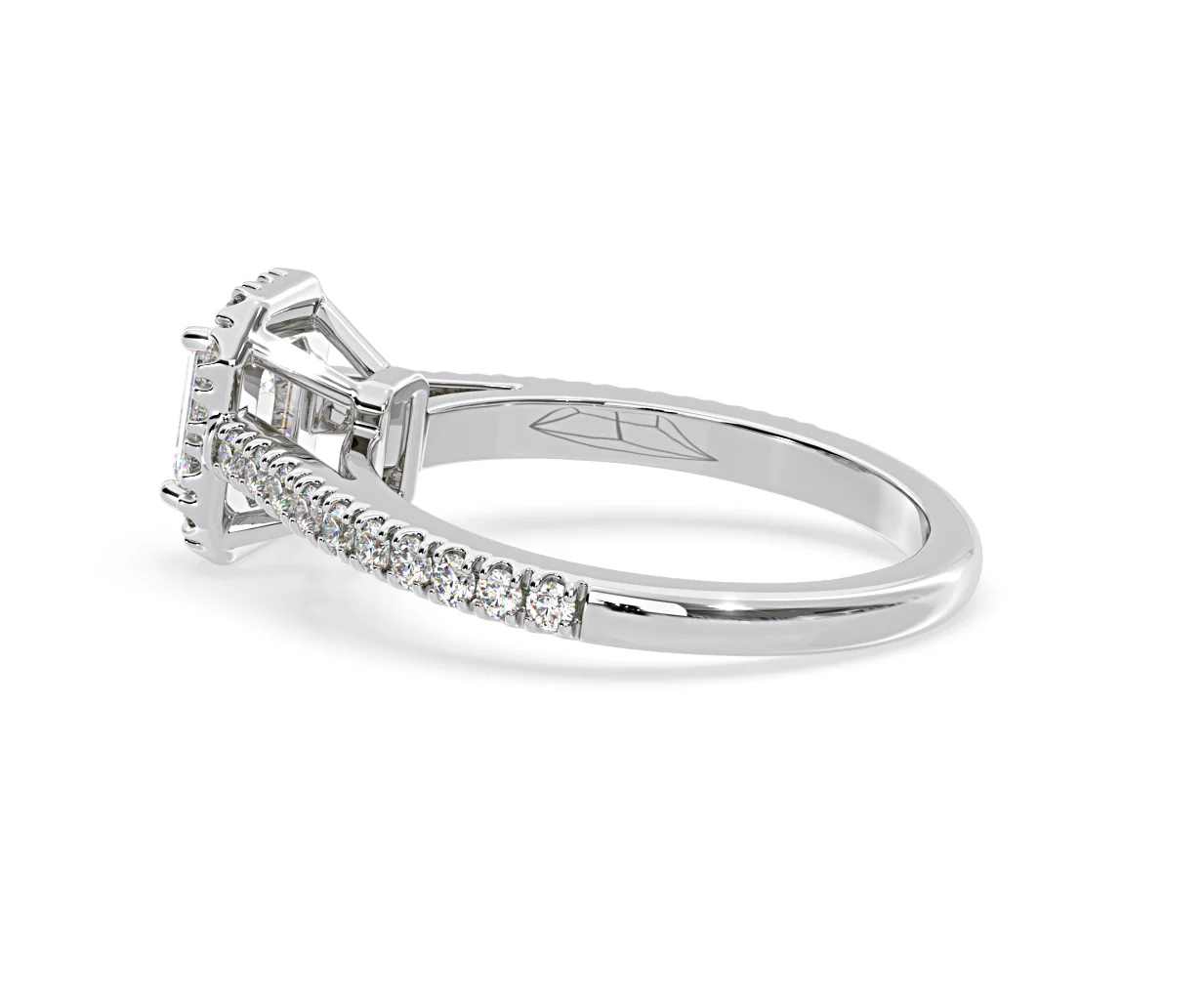 Annabelle Diamond Halo Engagement Ring 18K White Gold 1ct G/VS2 - Image 113