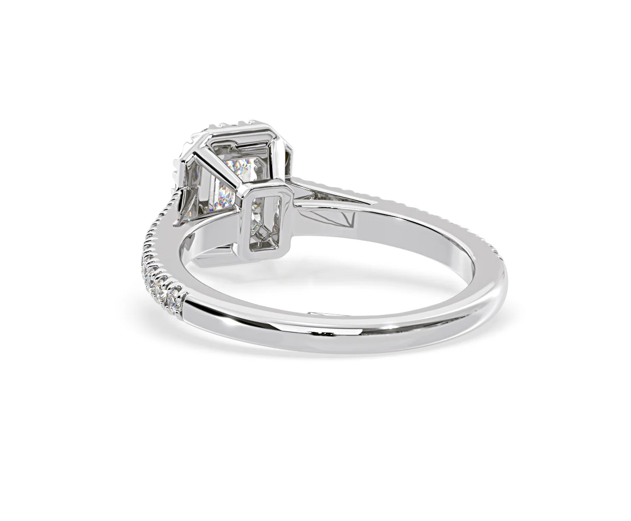 Annabelle Diamond Halo Engagement Ring 18K White Gold 1ct G/VS2 - Image 122