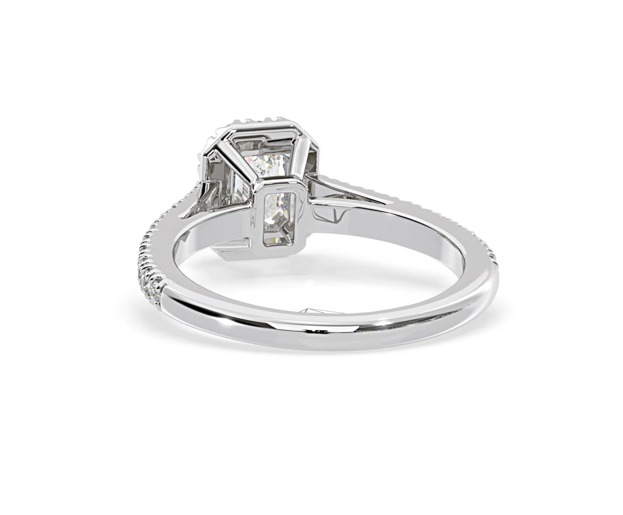 Annabelle Diamond Halo Engagement Ring 18K White Gold 1ct G/VS2 - Image 124