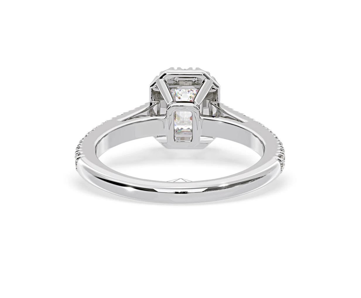 Annabelle Diamond Halo Engagement Ring 18K White Gold 1ct G/VS2 - Image 128