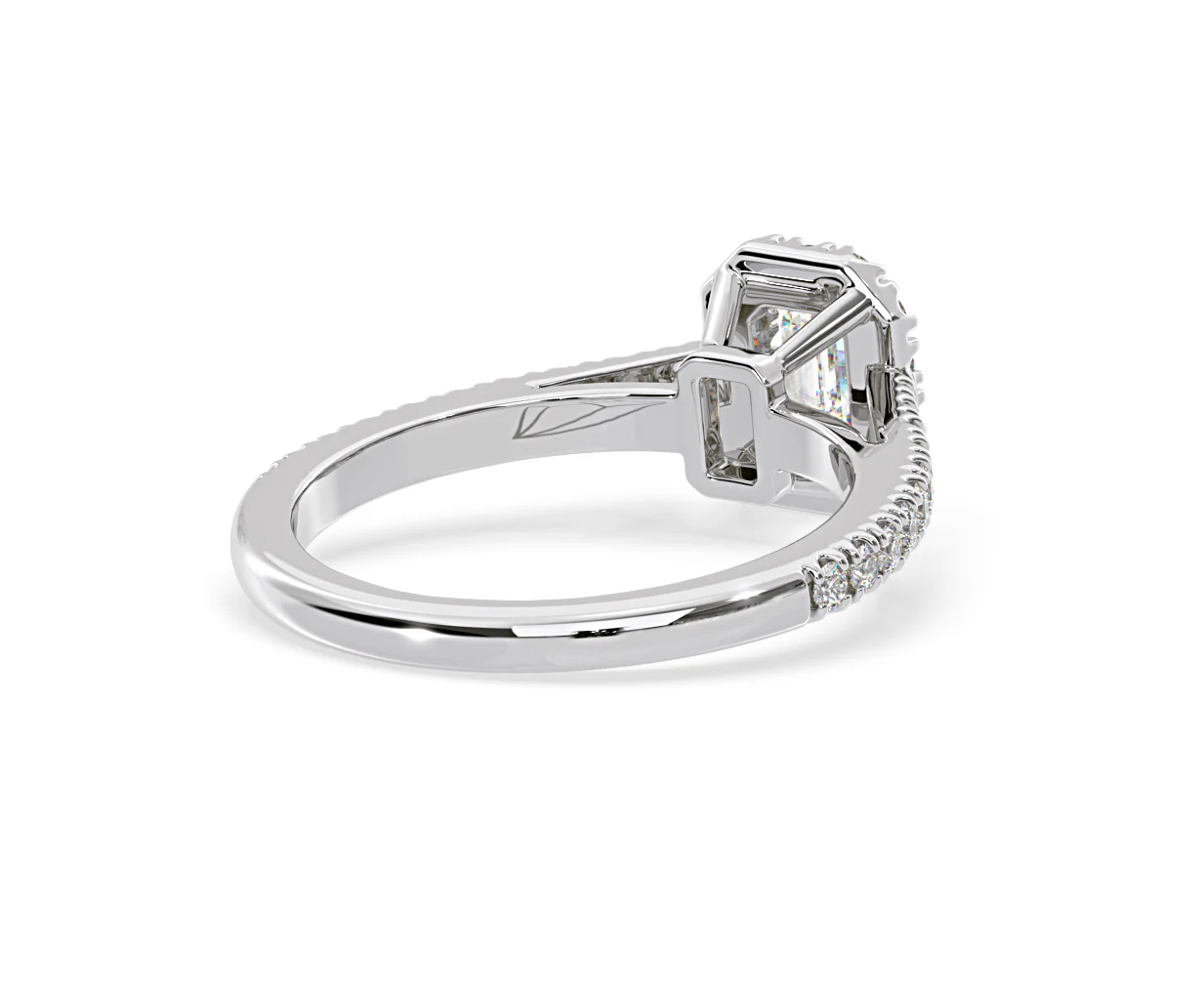 Annabelle Diamond Halo Engagement Ring 18K White Gold 1ct G/VS2 - Image 135