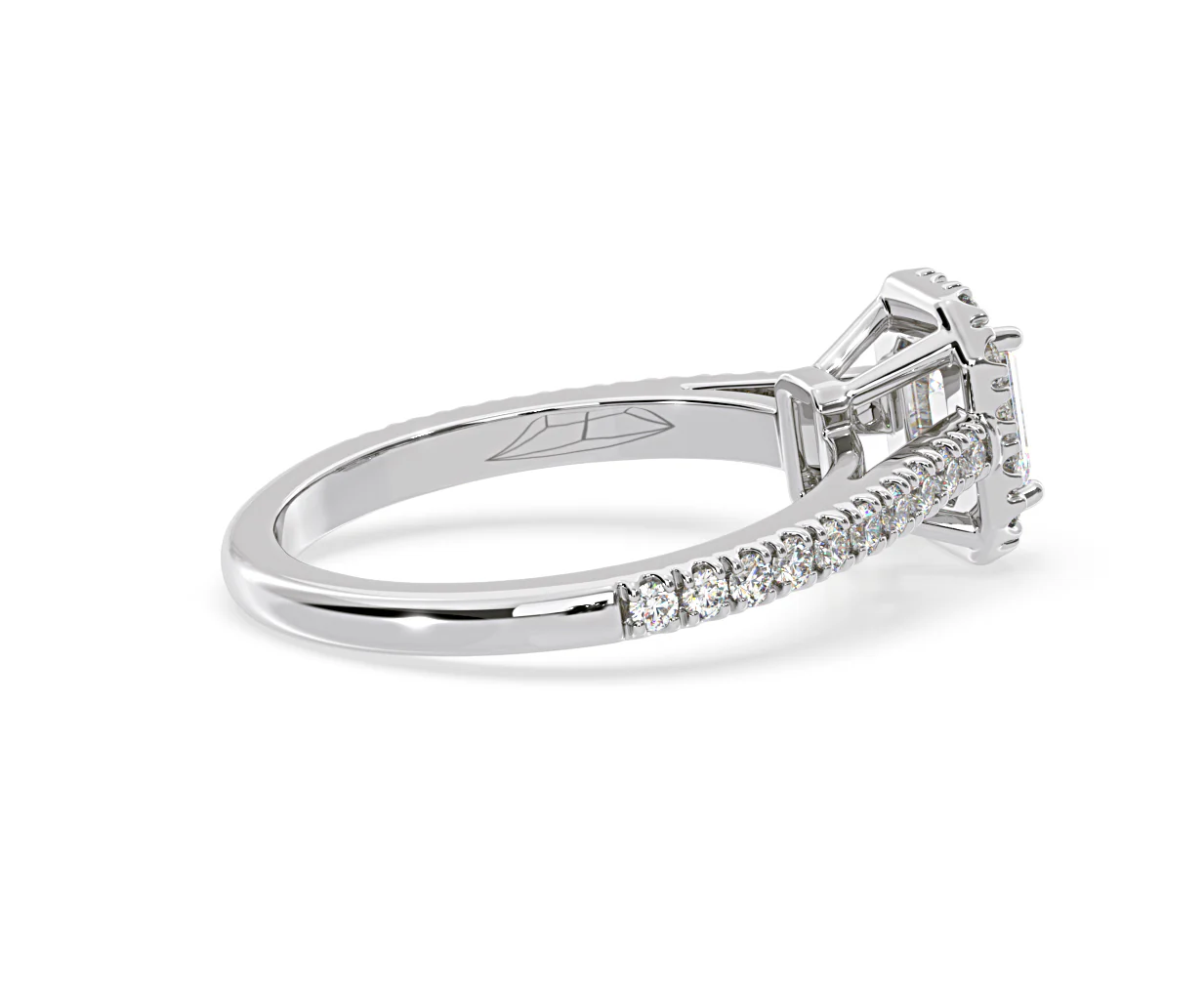 Annabelle Diamond Halo Engagement Ring 18K White Gold 1ct G/VS2 - Image 142