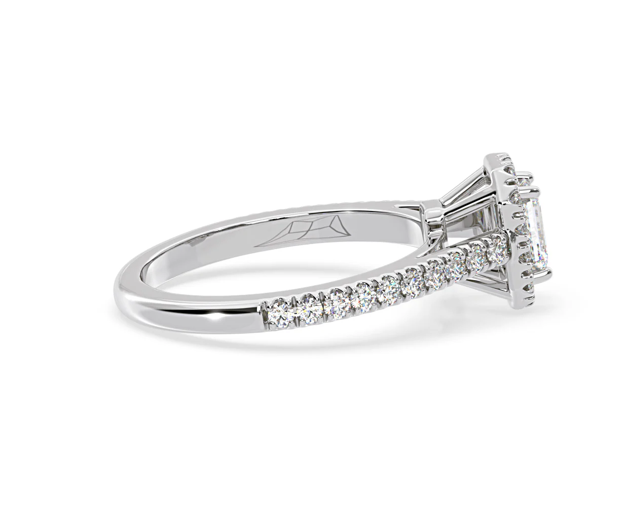 Annabelle Diamond Halo Engagement Ring 18K White Gold 1ct G/VS2 - Image 146