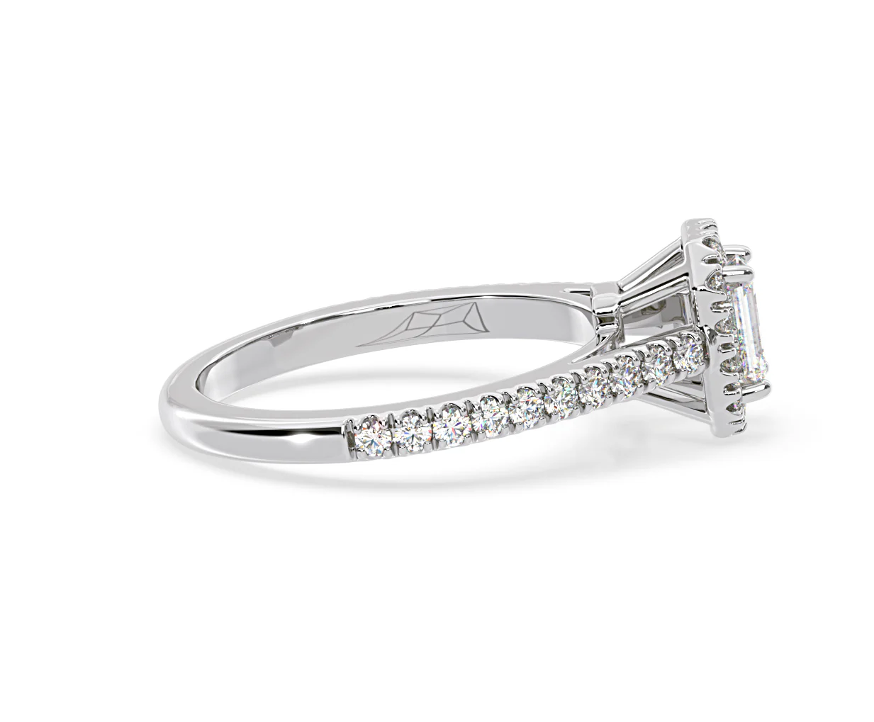 Annabelle Diamond Halo Engagement Ring 18K White Gold 1ct G/VS2 - Image 147