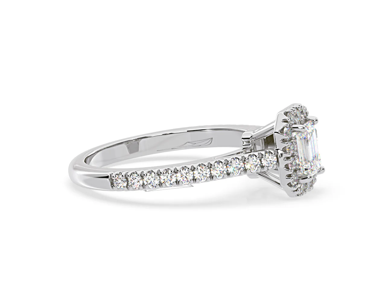 Annabelle Diamond Halo Engagement Ring 18K White Gold 1ct G/VS2 - Image 152