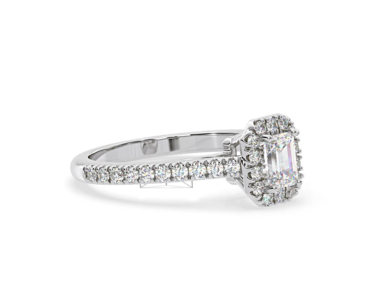 Annabelle Diamond Halo Engagement Ring 18K White Gold 1ct G/VS2 - Image 157