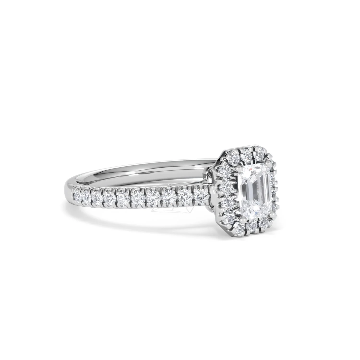 Annabelle Diamond Halo Engagement Ring 18K White Gold 1ct G/VS2 - Image 16
