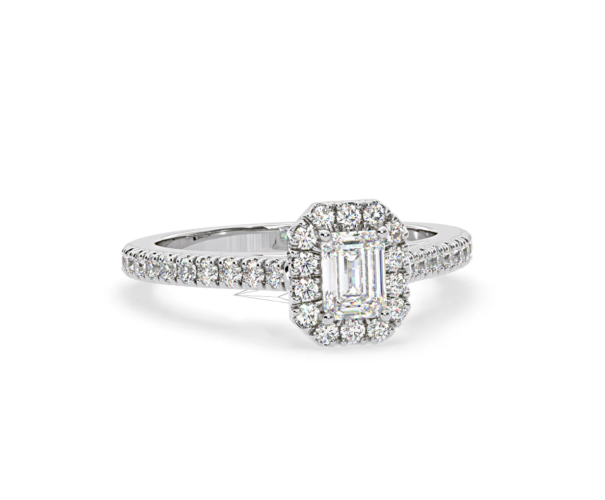 Annabelle Diamond Halo Engagement Ring 18K White Gold 1ct G/VS2 - Image 164