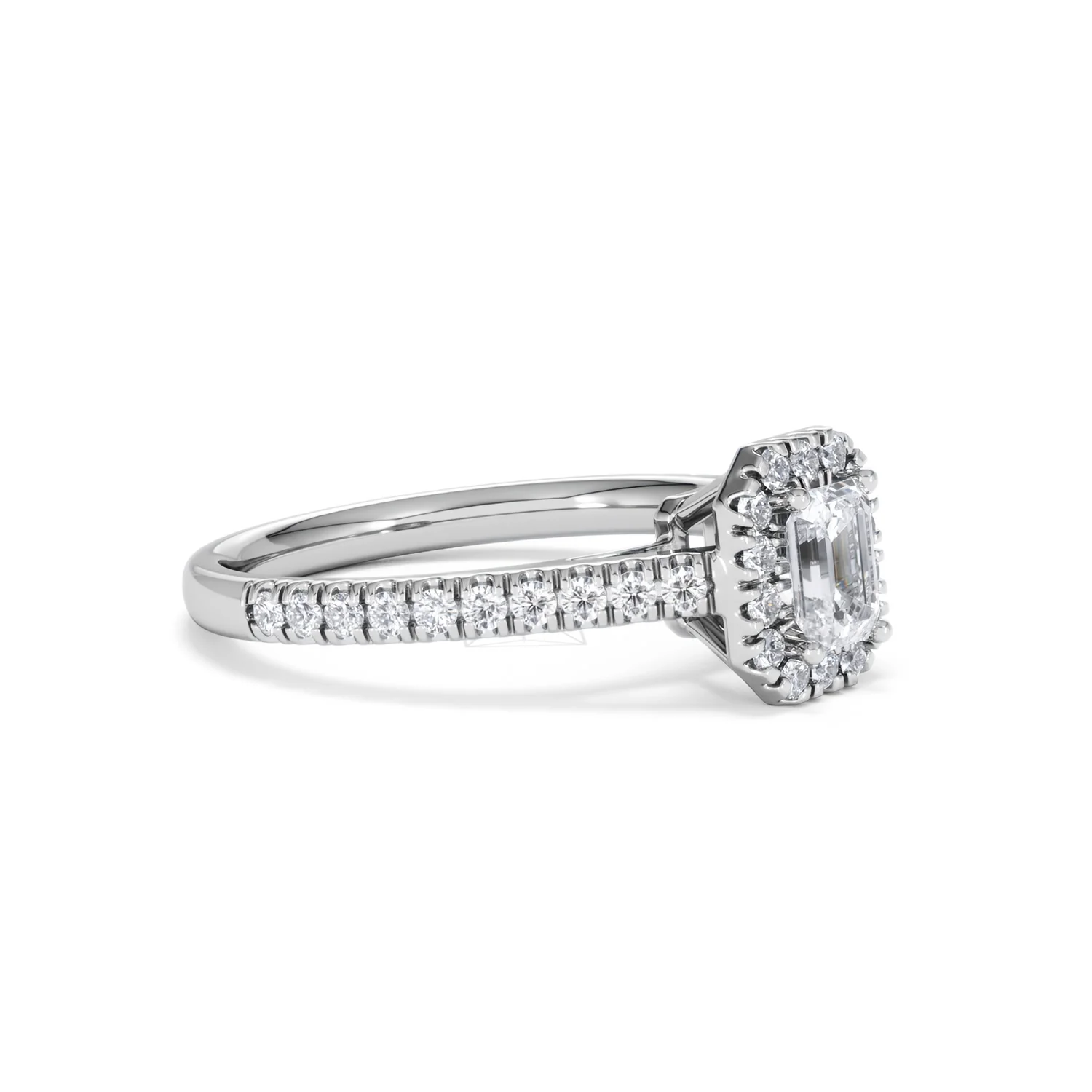 Annabelle Diamond Halo Engagement Ring 18K White Gold 1ct G/VS2 - Image 19