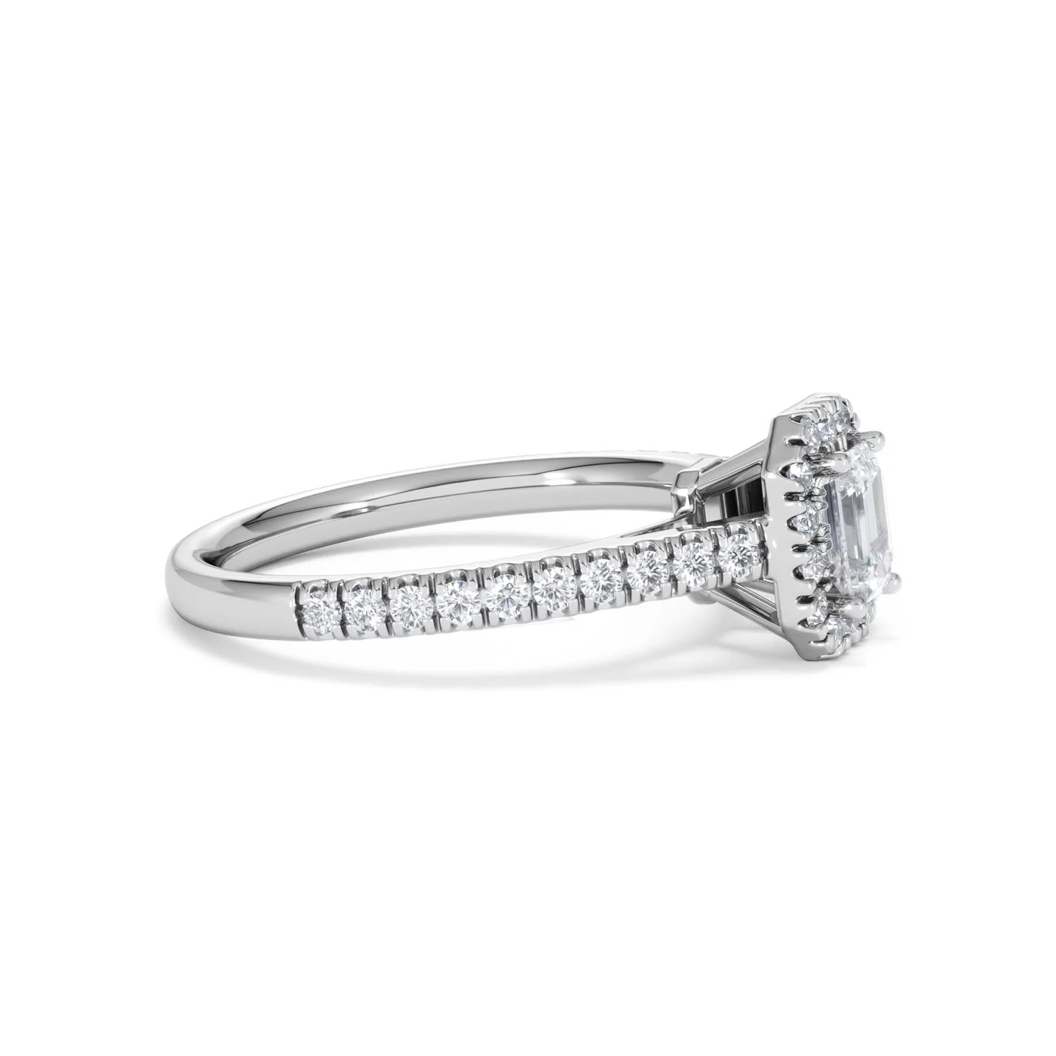 Annabelle Diamond Halo Engagement Ring 18K White Gold 1ct G/VS2 - Image 23
