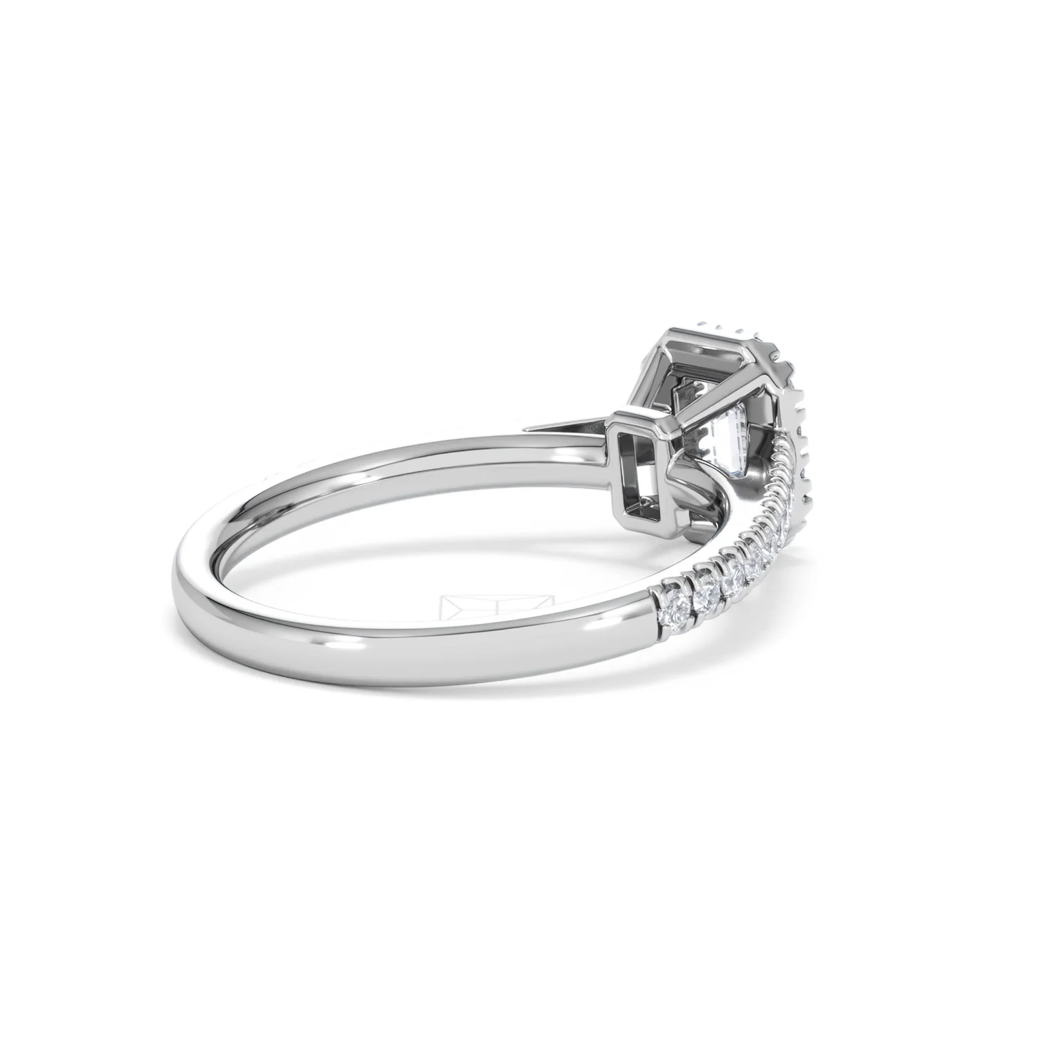Annabelle Diamond Halo Engagement Ring 18K White Gold 1ct G/VS2 - Image 38