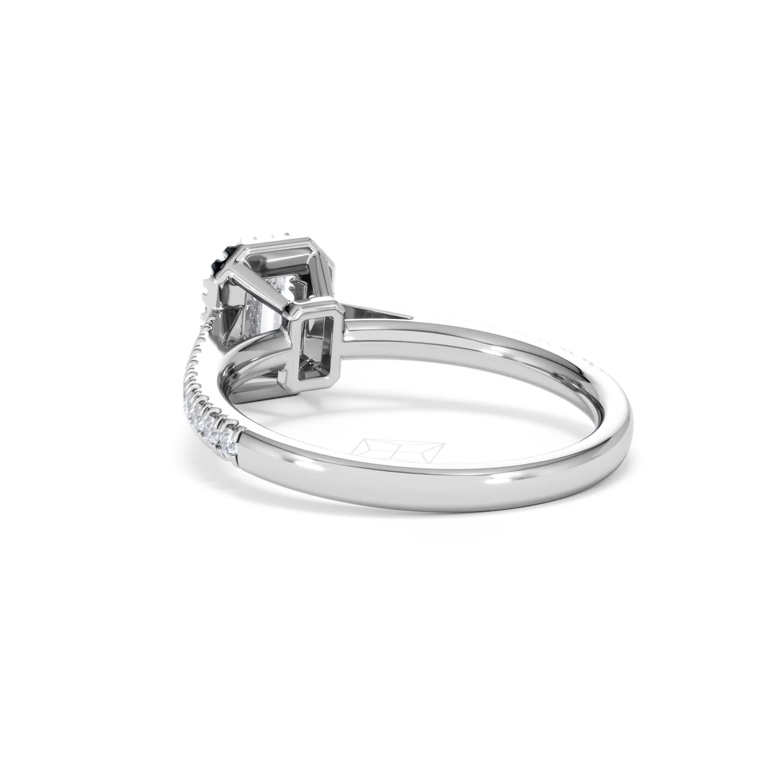 Annabelle Diamond Halo Engagement Ring 18K White Gold 1ct G/VS2 - Image 55