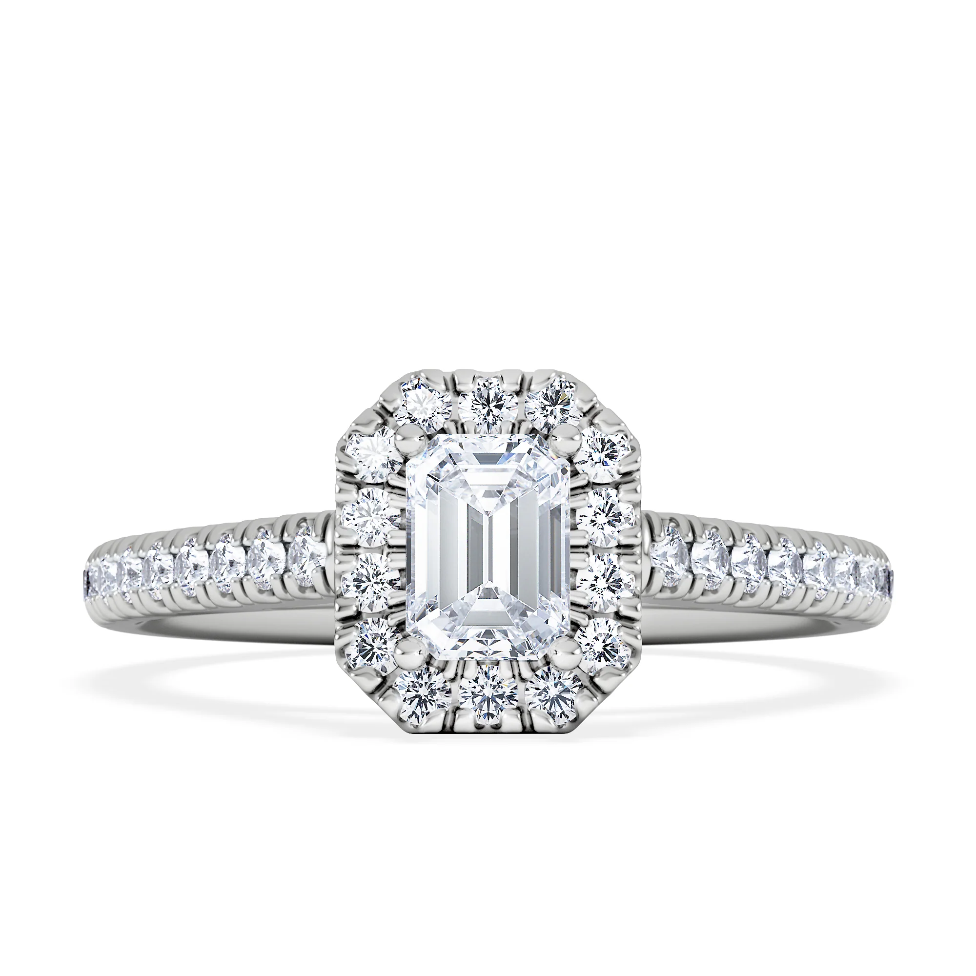 Annabelle Diamond Halo Engagement Ring 18K White Gold 1ct G/VS2 - Image 6