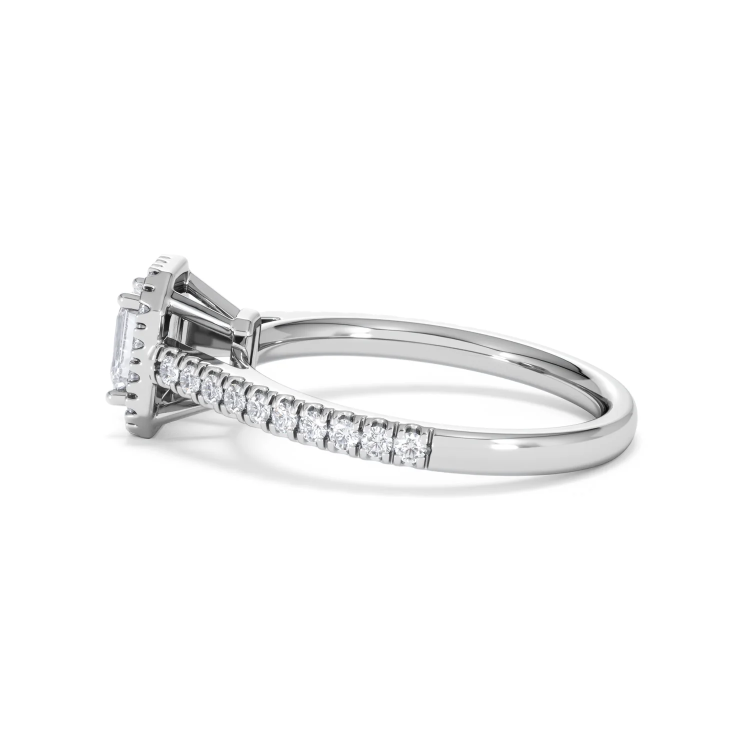 Annabelle Diamond Halo Engagement Ring 18K White Gold 1ct G/VS2 - Image 66