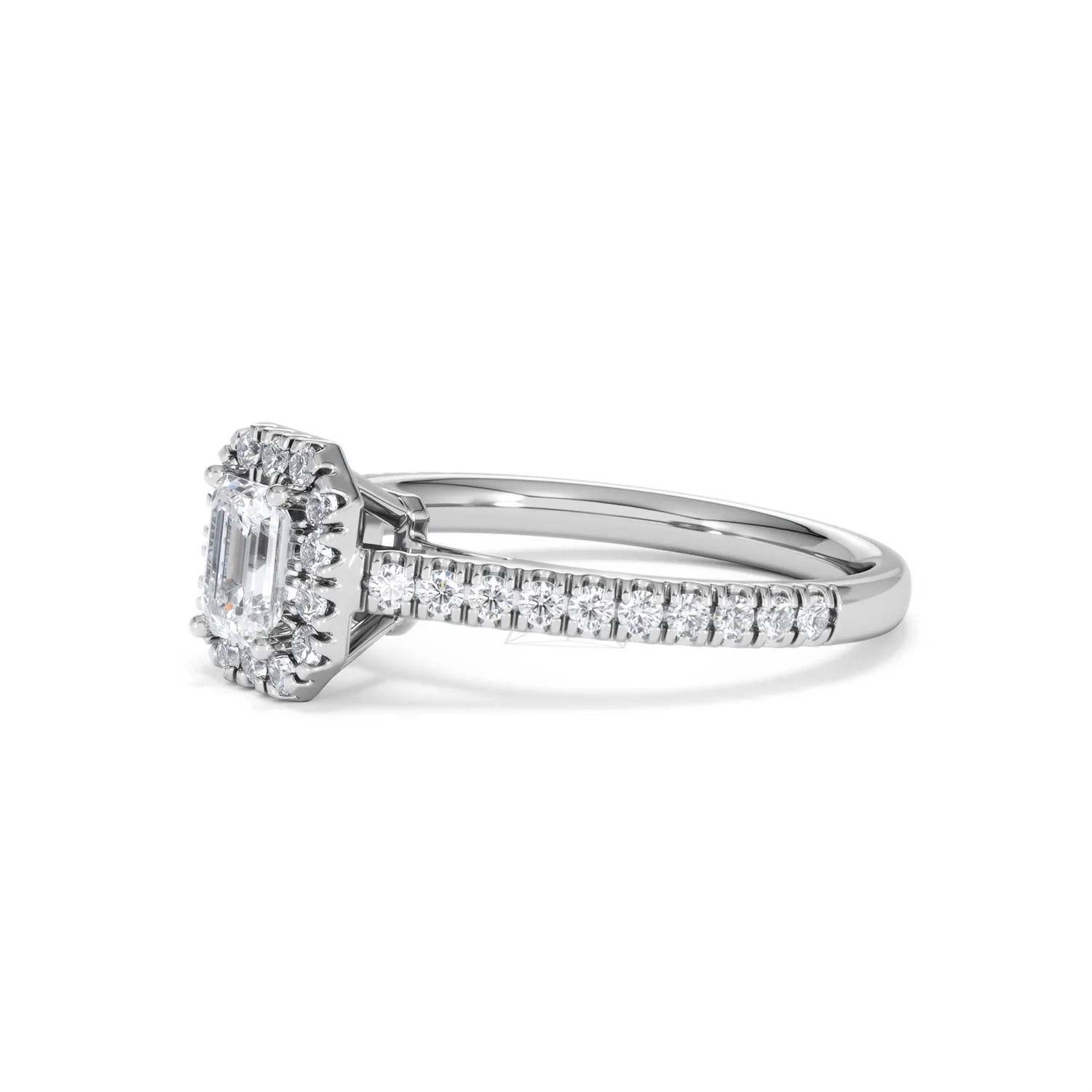 Annabelle Diamond Halo Engagement Ring 18K White Gold 1ct G/VS2 - Image 76