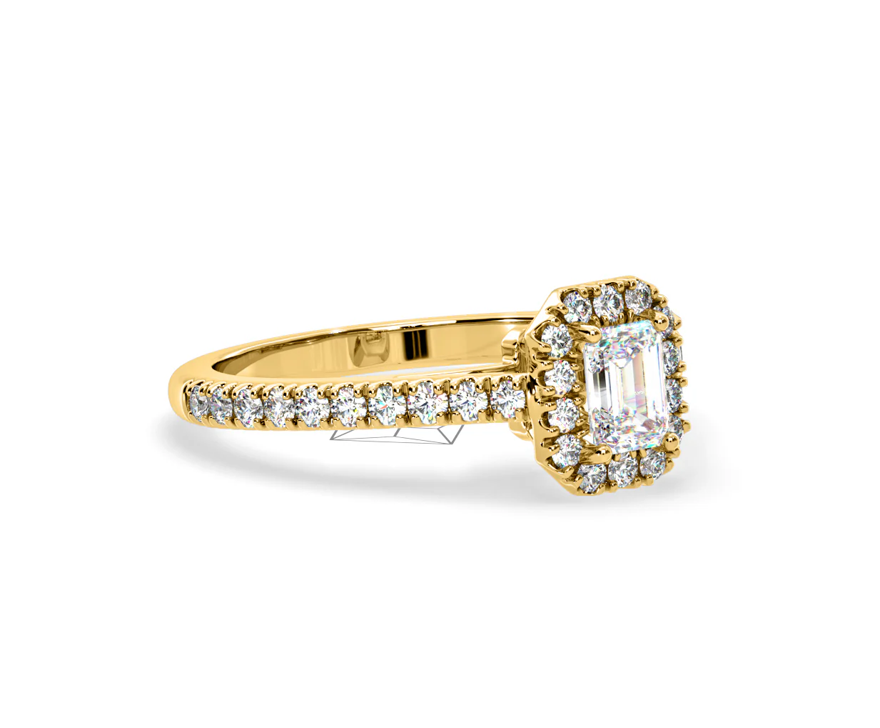 Annabelle Diamond Halo Engagement Ring in 18K Gold 1ct G/VS1 - Image 73